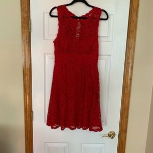 Beautiful red lace dress.
